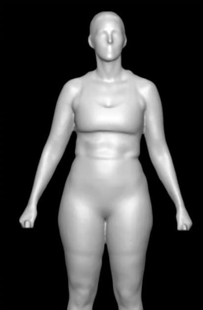 LiveUp Personal Training client (personal-training-10), 3D body scan, before